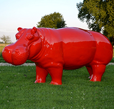 Garden animal decoration fiberglass hippo statue